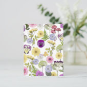 Klein wildbloemetje baby shower thema kaartje briefkaart (Staand voorkant)