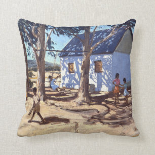 Klein wit huis Karoo Zuid-Afrika Kussen