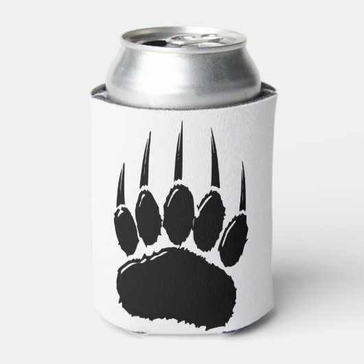 Klein zwart Beer afdrukken Blikjeskoeler (Blikje Voorkant)