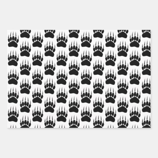 Klein zwart Beer afdrukken Inpakpapier Vel (Voorkant 2)