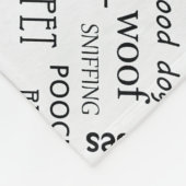 KLEIN zwart Bone met naam op wit Fleece Deken (Hoek)