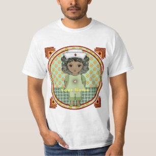Klein zwart meisje verpleegster t-shirt