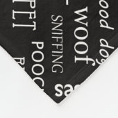 KLEIN Zwart met White Dog Bone en Name Fleece Deken (Hoek)
