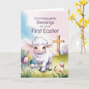 Kleindochter Baby's Pasen Religieus Lammetje Kaart