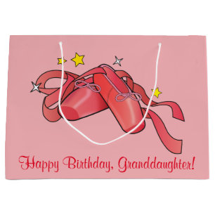 Kleindochter Birthday Ballet Slippers met sterren Large Cadeauzakje