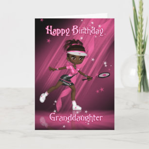 Kleindochter Birthday Card Tennis Player - Tweens Kaart