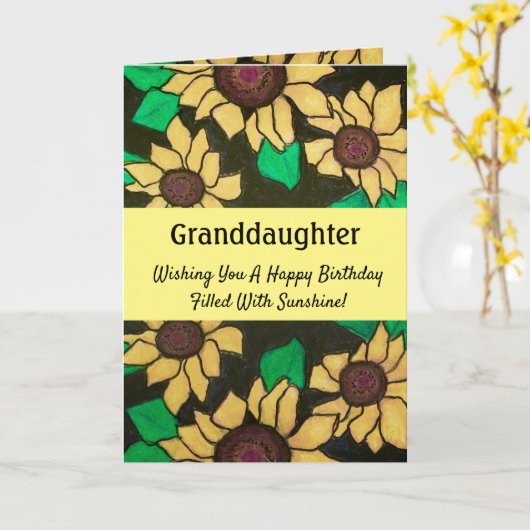 Kleindochter Birthday Sunshine Kaart (Gele Bloem)
