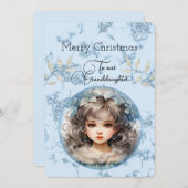 Kleindochter Blondine Haired Meisje Kerstwensen (Voorkant / Achterkant)