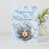 Kleindochter Blondine Haired Meisje Kerstwensen (Staand voorkant)