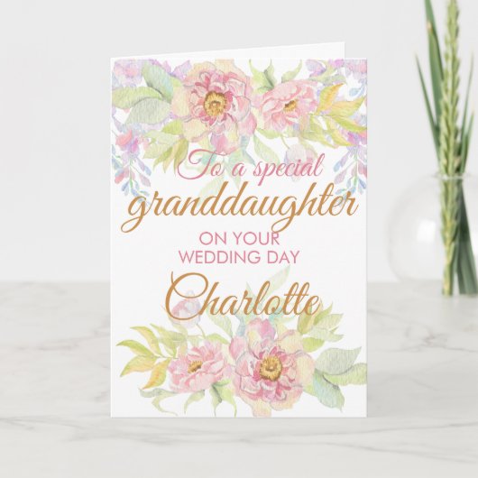 Kleindochter bruid trouwdag gefeliciteerd kaart (Voorkant)