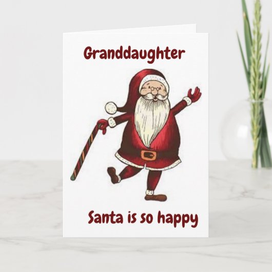 **KLEINDOCHTER** DANCING SANTA JUST FOR YOU KAART (Voorkant)