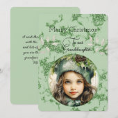 Kleindochter Donker Haired Meisje Kerstwensen (Voorkant / Achterkant)