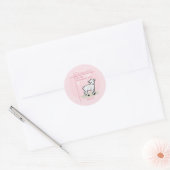 Kleindochter Doop Roze Meisje Lam Naam en datum Ronde Sticker (Envelop)