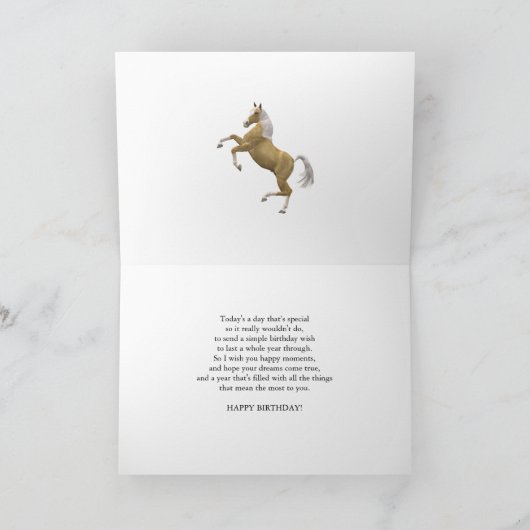 Kleindochter, een verjaardagskaart met fokpaarden kaart (Binnen)