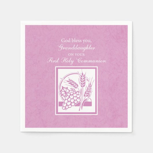 Kleindochter Eerste Communie, Roze Servet (Voorkant)