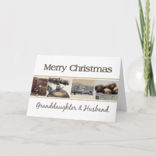 Kleindochter en echtgenoot/echtgenote kerstkaart feestdagen kaart