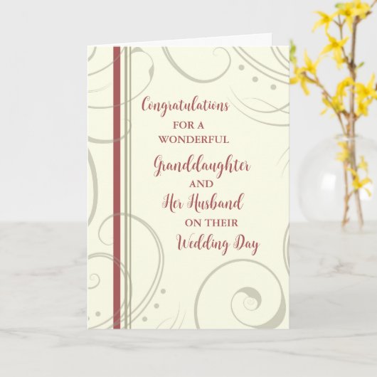 Kleindochter en haar man dag gefeliciteerd kaart (Gele Bloem)