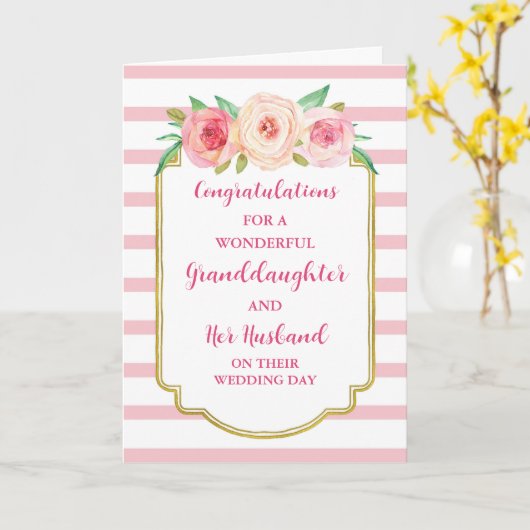 Kleindochter en haar man Gefeliciteerd Kaart (Gele Bloem)