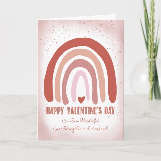 Kleindochter en man Valentijn Hand geschilderd Kaart (Voorkant)