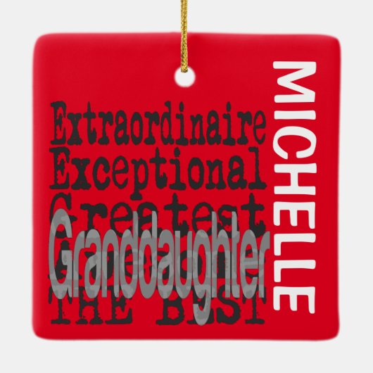 Kleindochter Extraordinaire CUSTOM Keramisch Ornament (Achterkant)