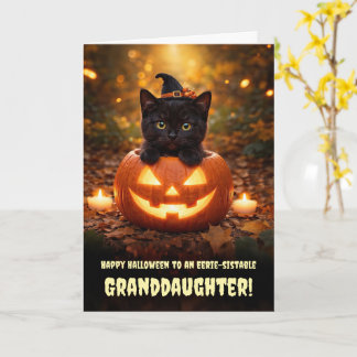 Kleindochter Fijne Halloween Schattige Zwarte Kitt Kaart