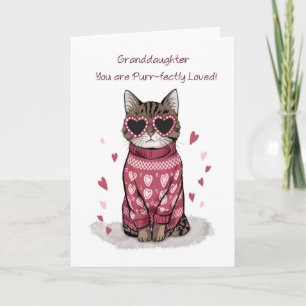 Kleindochter Funny Cat Zonnebril Valentijn Kaart