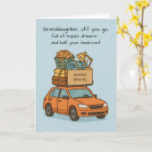 Kleindochter Funny Off naar Colleg Auto  Kaart (Gele Bloem)