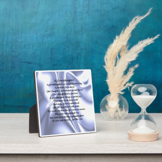 Kleindochter gedicht Plak - Blauw zijderijontwerp Fotoplaat (Insitu)