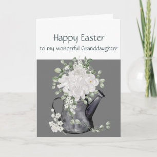 Kleindochter Gelukkig Pasen Witte Bloemen Bloemstu Feestdagen Kaart