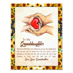 Kleindochter Gift   Love Grandmoeder Family Group Foto Afdruk