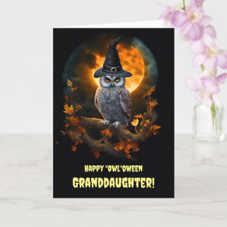 Kleindochter Happy Halloween met Schattigee Uil Kaart
