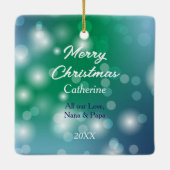 Kleindochter Holly Kitty Kat Kerstmis Keramisch Ornament (Achterkant)