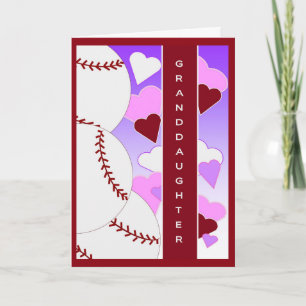 Kleindochter I Liefde U > dan Honkbal Valentijn Feestdagen Kaart