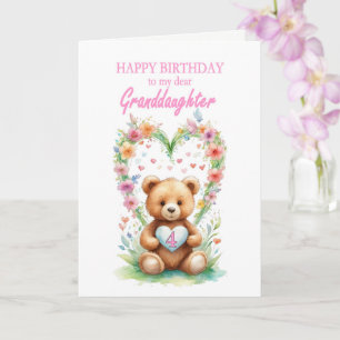 Kleindochter Leeftijd 4 Teddy Bear Kaart