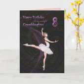 Kleindochter leeftijd 8, een ballerina verjaardags kaart (Gele Bloem)