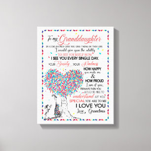 Kleindochter Lovers   Brief aan mijn kleindochter Canvas Afdruk