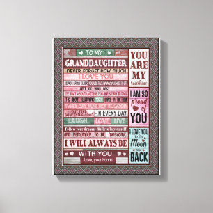 Kleindochter Lovers   Brief aan mijn kleindochter Canvas Afdruk
