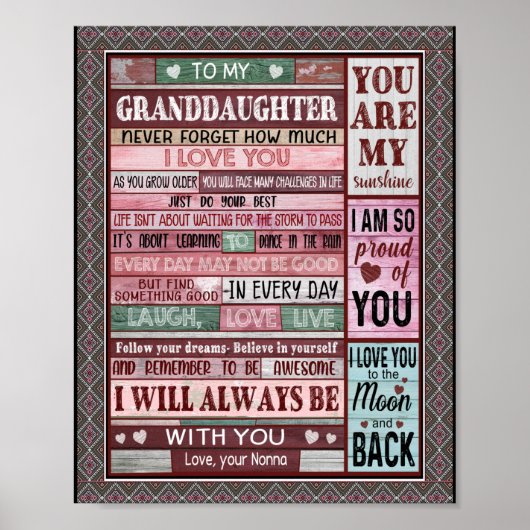 Kleindochter Lovers | Brief aan mijn kleindochter Poster (Voorkant)