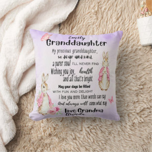 Kleindochter Loves Rabbit Custom Gedicht Naam Toev Kussen