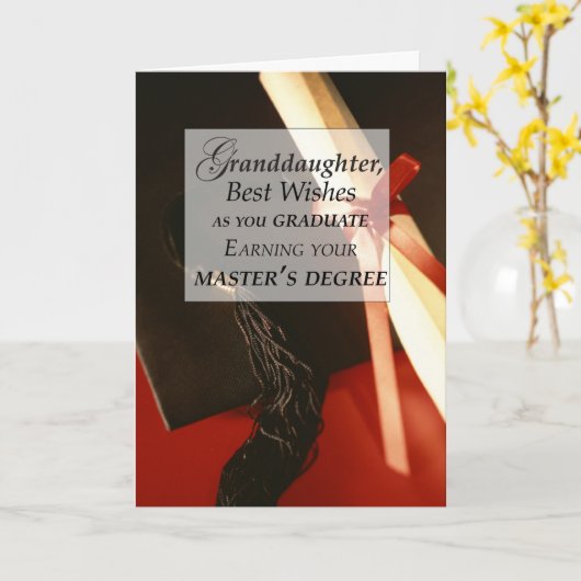 Kleindochter Master's Degree Afstuderen Wensen Kaart (Gele Bloem)