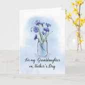 Kleindochter Moederdag Cornbloemen in Mason Jar Kaart (Gele Bloem)