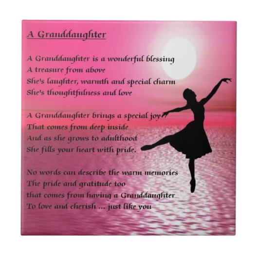 Kleindochter Poem - ballerina Tegeltje (Voorkant)
