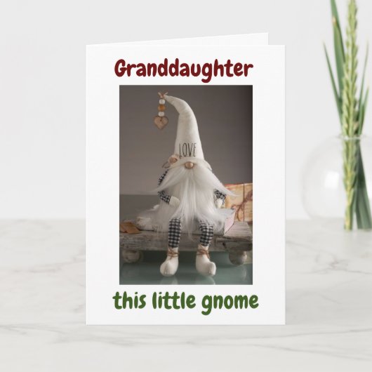 **KLEINDOCHTER** PRETTIG KERSTFEEST VAN GNOME KAART (Voorkant)