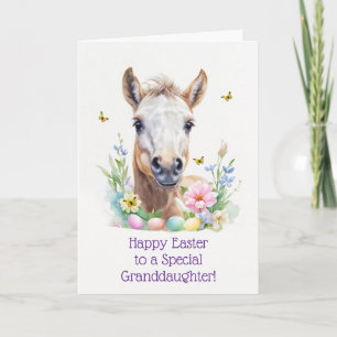 Kleindochter Prettig Pasen met Mooie Baby Paard  Feestdagen Kaart