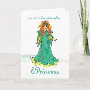 Kleindochter Princess Birthday, Green Kaart