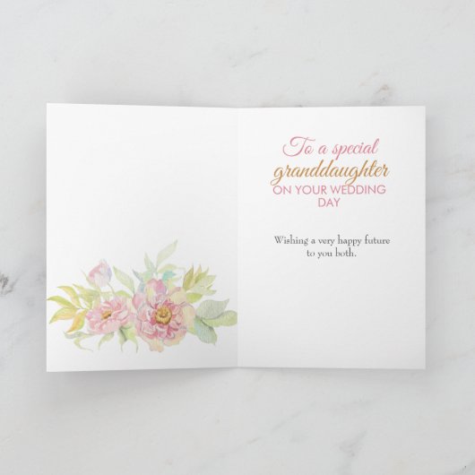 Kleindochter Rustieke bruiloft Gefeliciteerd Kaart (Binnen)