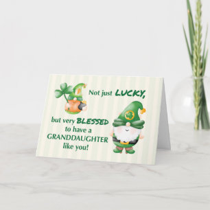 Kleindochter St. Patricks Day Gnomes Lucky Blesse Kaart