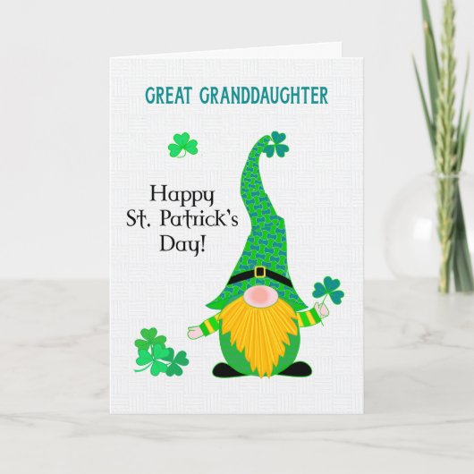 Kleindochter St Patrick's Fun Leprechaun Kaart (Voorkant)