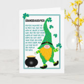 Kleindochter St Patrick's Leprechaun Celtic Kaart (Gele Bloem)