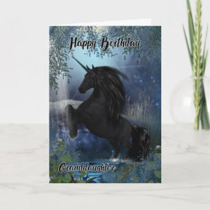 Kleindochter, Unicorn Birthday Card Kaart
